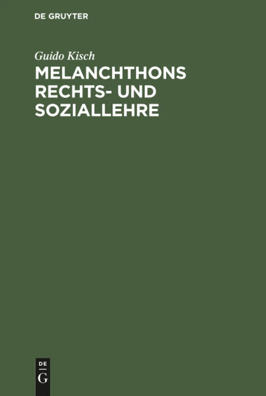 Melanchthons Rechts- und Soziallehre - Image 1