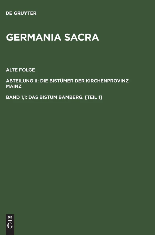 Das Bistum Bamberg. [Teil 1]