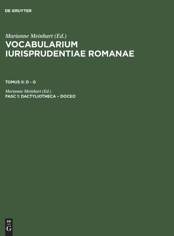 Vocabularium iurisprudentiae Romanae, Fasc 1, dactyliotheca - doceo