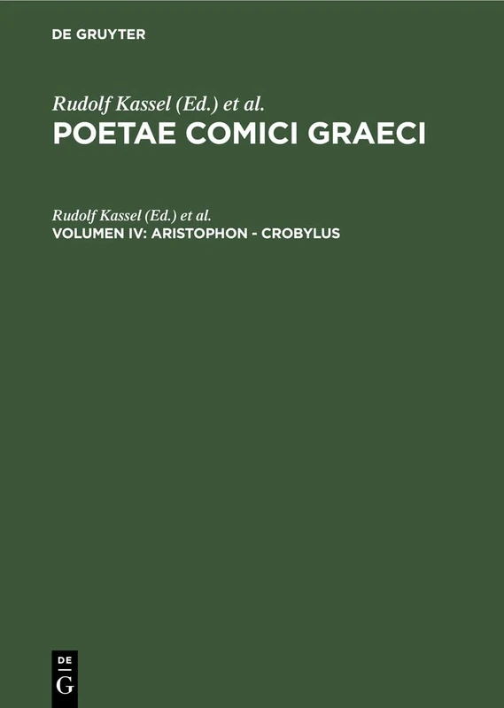 Aristophon - Crobylus: IV (Poetae Comici Graeci)