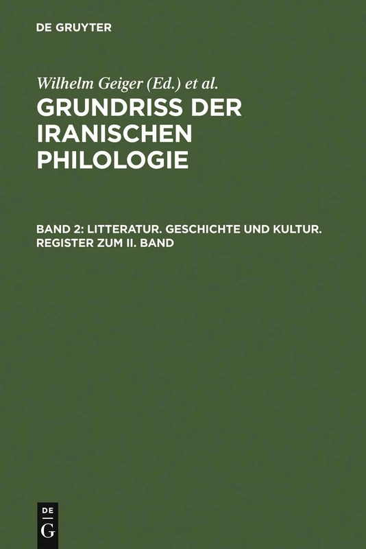 De Gruyter Litteratur, Geschichte Und Kultur - Register II