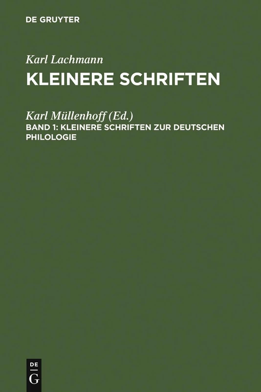Kleinere Schriften Zur Deutschen Philologie