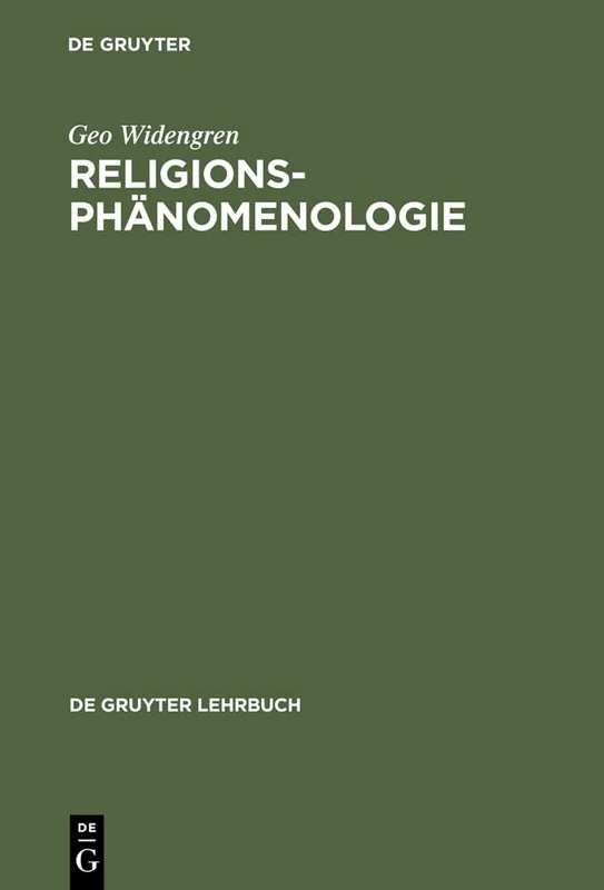 Religionsphänomenologie (de Gruyter Lehrbuch)