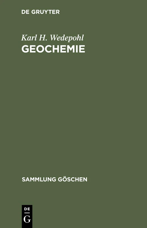 Geochemie: 1224 (Sammlung Göschen)