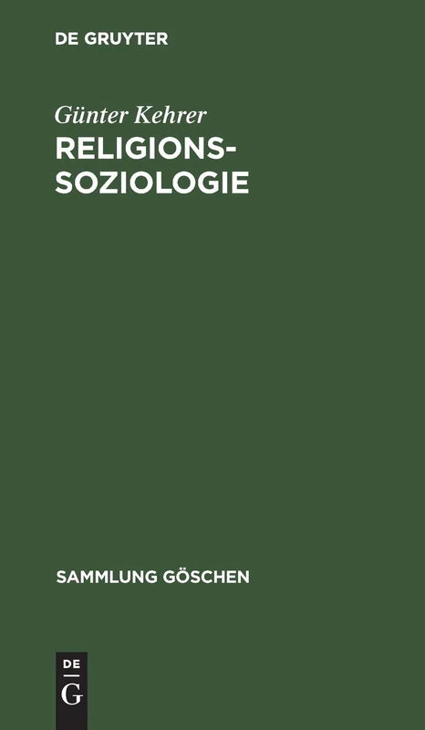 Religionssoziologie: 1228 (Sammlung Göschen)