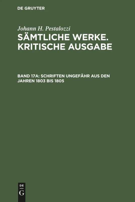 Schriften ungefähr aus den Jahren 1803 bis 1805