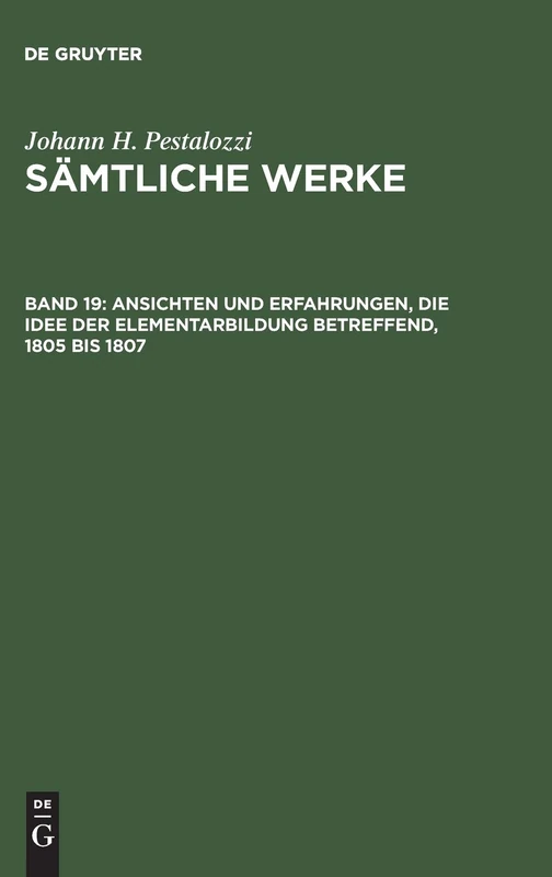 Ansichten und Erfahrungen, die Idee der Elementarbildung betreffend, 1805 bis 1807 - Image 1