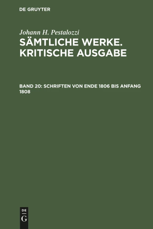 Schriften von Ende 1806 bis Anfang 1808