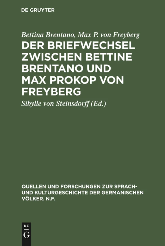 De Gruyter - Der Briefwechsel zwischen Bettine Brentano
