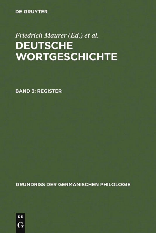 Register: 17 (Grundriß Der Germanischen Philologie)
