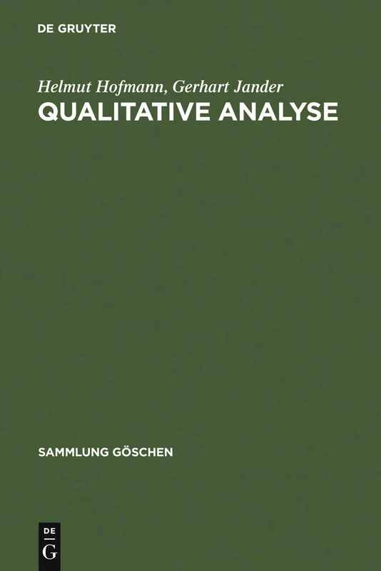 Qualitative Analyse: 2619 (Sammlung Göschen)