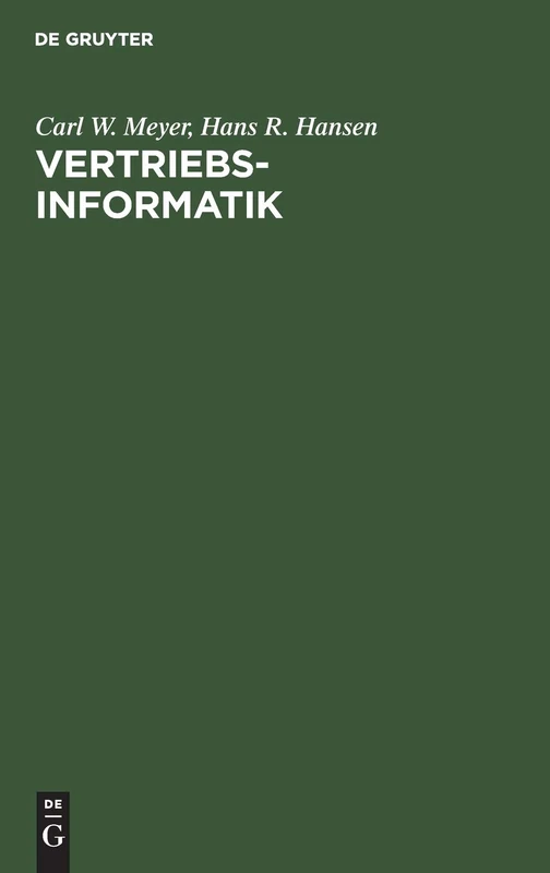 Vertriebsinformatik: Ein Lehr Und Handbuch
