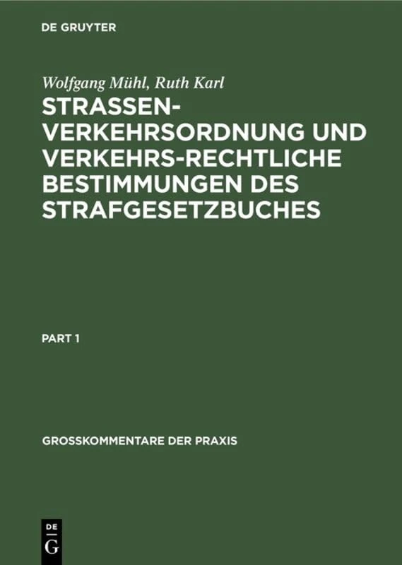 De Gruyter Strassenverkehrsordnung Kommentar - Law Book
