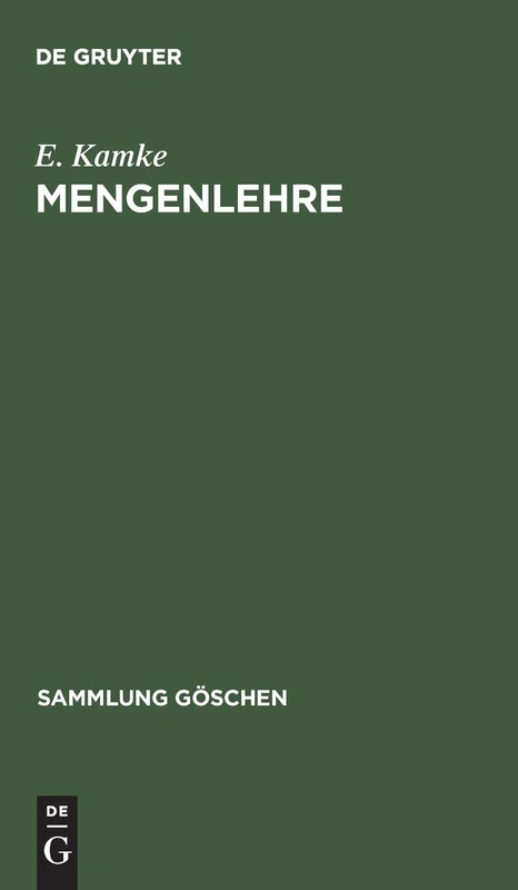 Mengenlehre: 999 (Sammlung goschen, 999/999a)