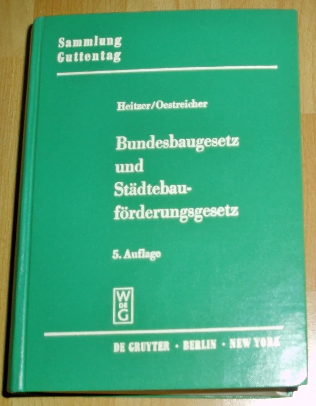 De Gruyter Bundesbaugesetz Und Staedtebauforderungsgesetz