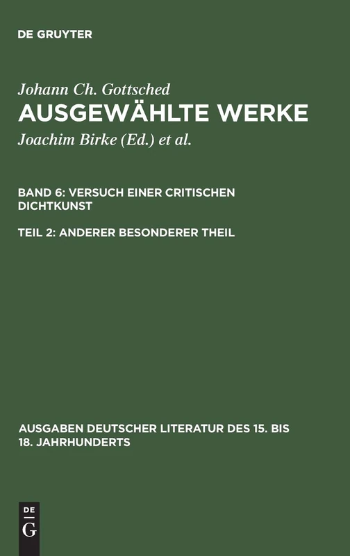 Ausgewählte Werke, Bd 6/Tl 2, Anderer besonderer Theil: 40 (Ausgaben Deutscher Literatur Des 15. Bis 18. Jahrhunderts)