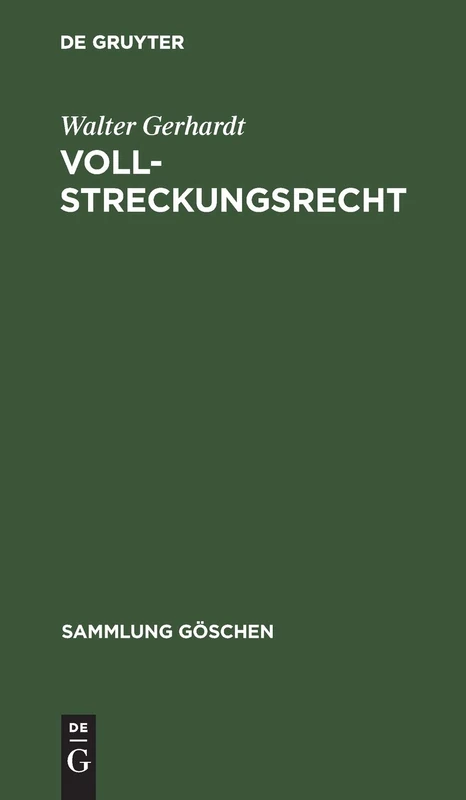 Vollstreckungsrecht: 8003 (Sammlung Göschen)