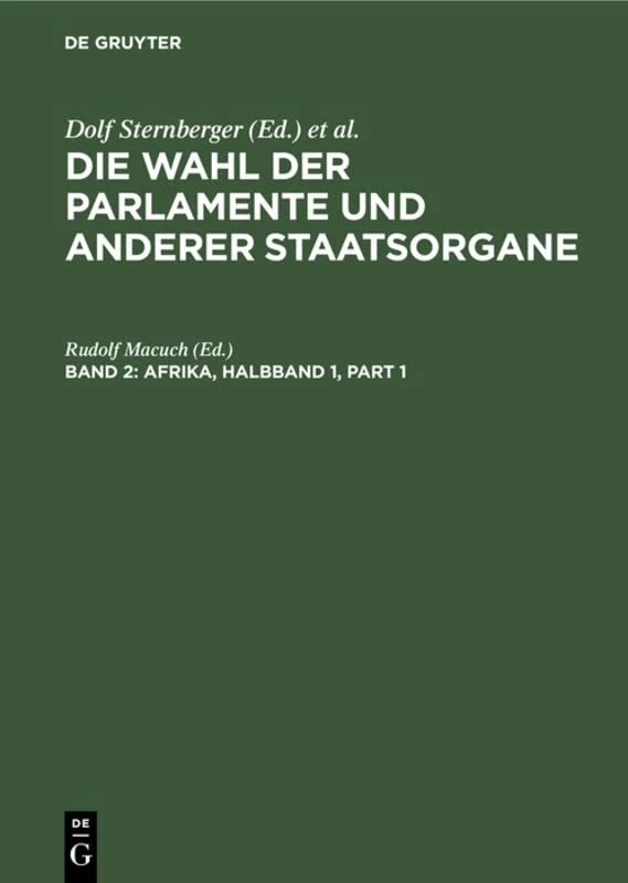 De Gruyter - Afrika: Politische Organisation Und Reprasentation