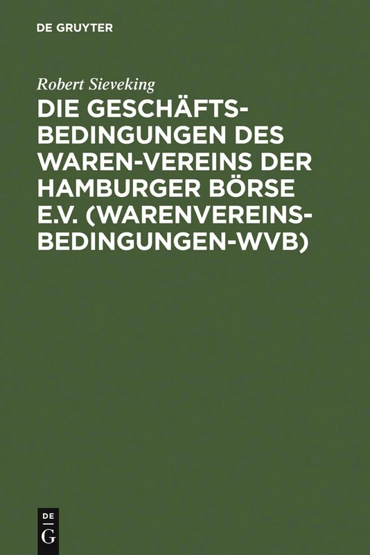 De Gruyter - Die Geschaftsbedingungen des Waren-Vereins - Image 1