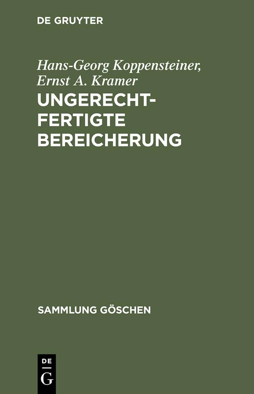 Ungerechtfertigte Bereicherung: 2850 (Sammlung Göschen)
