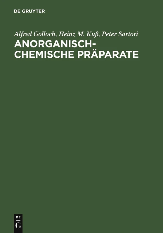 Anorganisch-Chemische Präparate: Darstellung Und Charakterisierung Ausgewaehlter Verbindungen
