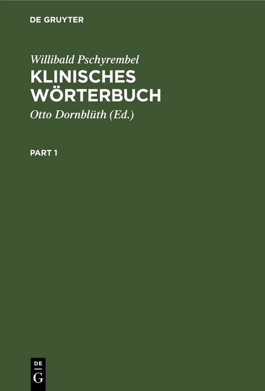 Klinisches Wörterbuch: Mit Klinischen Syndromen