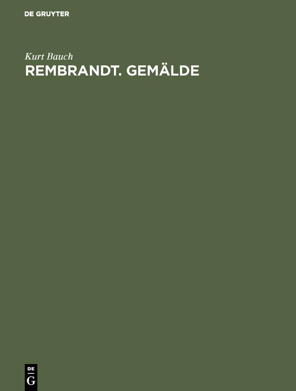 De Gruyter Rembrandt. Gemaelde - Arts and Photography Book