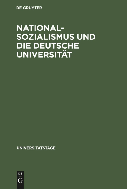 Nationalsozialismus und die deutsche Universität: 1966 (Universitätstage)
