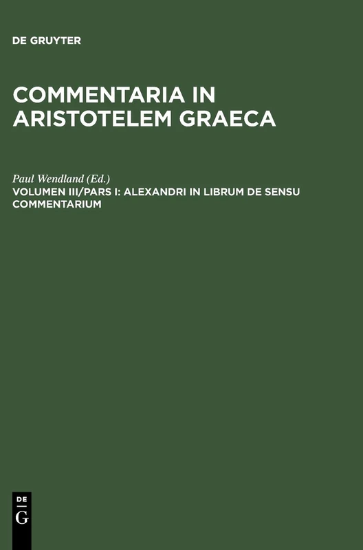 Alexandri in librum De sensu commentarium