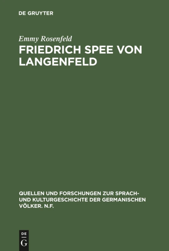 De Gruyter - Friedrich Spee von Langenfeld: Eine Stimme in der Wuste