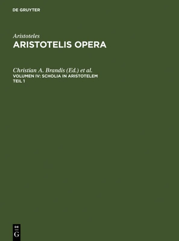 Scholia in Aristotelem: Supplementum Scholiorum Syriani in Metaphysica Commentaria. Accedit Vita Marciana - Image 1