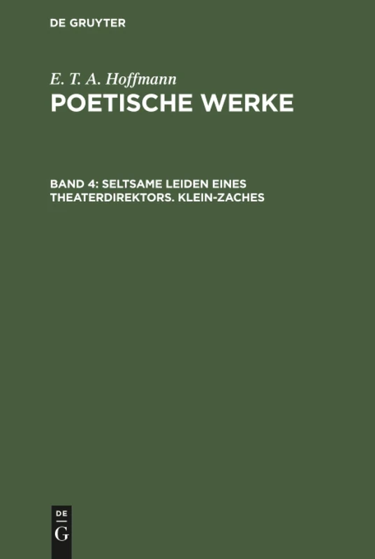 Seltsame Leiden eines Theaterdirektors. Klein-Zaches