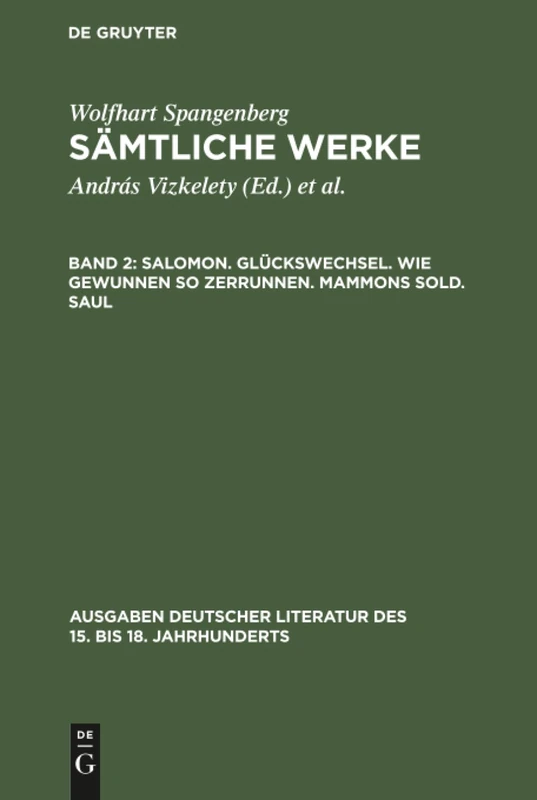 De Gruyter Salomon. Glueckswechsel. Mammons Sold. Saul: 59
