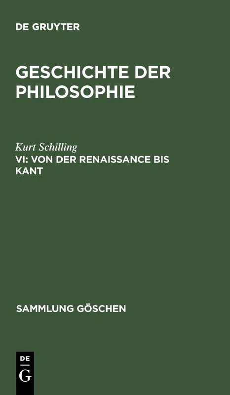 Von der Renaissance bis Kant: 394 (Sammlung Göschen)
