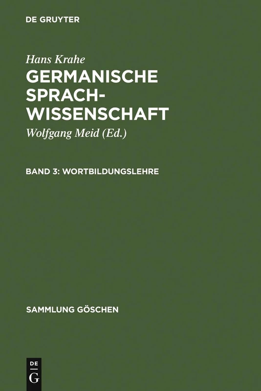 Wortbildungslehre (Sammlung Göschen)