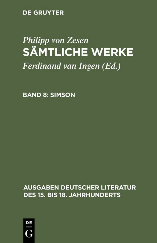 Simson: 24 (Ausgaben Deutscher Literatur Des 15. Bis 18. Jahrhunderts) - Image 1