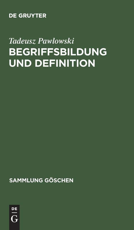 Begriffsbildung und Definition: 2213 (Sammlung goschen, 2213)