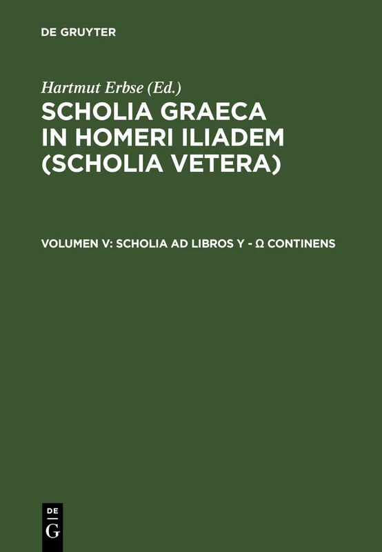 De Gruyter Scholia AD Libros Y - Continens Book