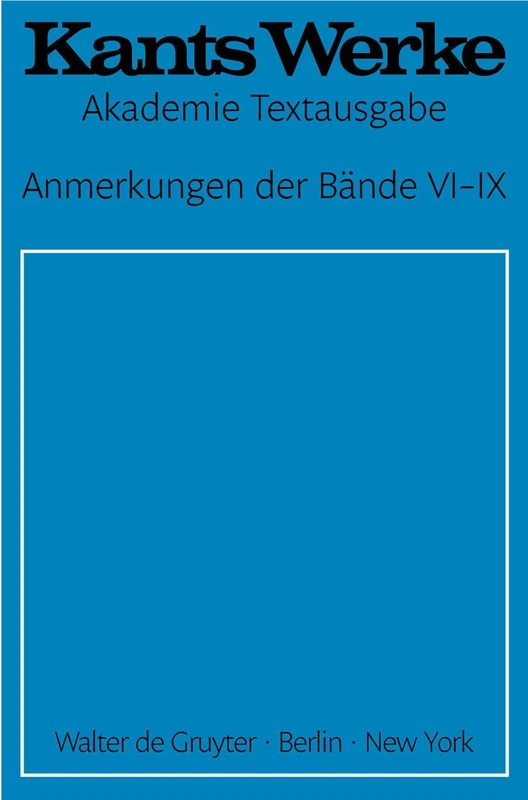 Anmerkungen der Bände VI–IX: 6-9