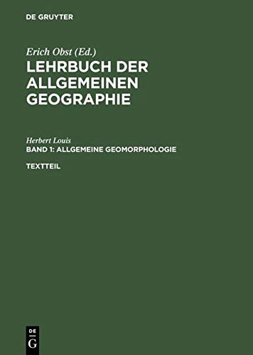 De Gruyter Allgemeine Geomorphologie - Lehrbuch Der Geographie