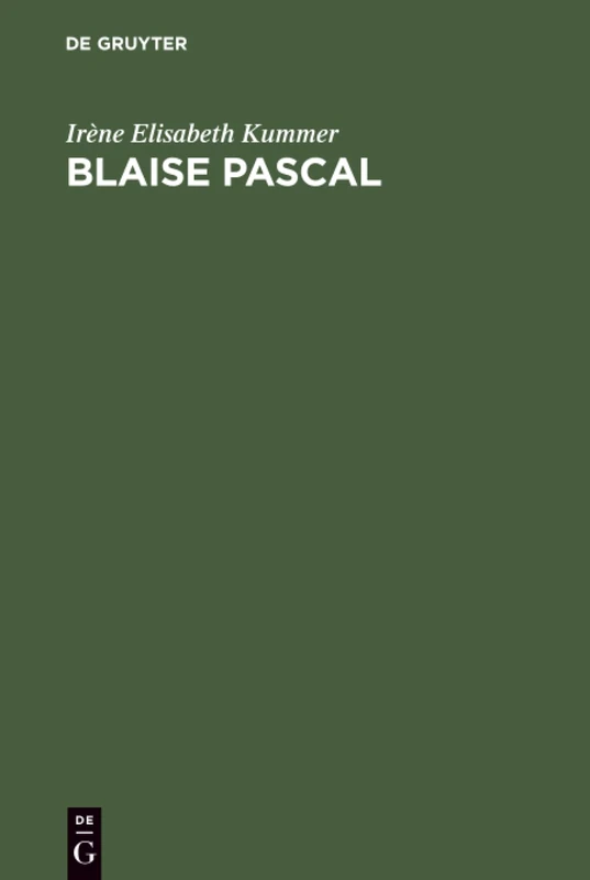De Gruyter - Blaise Pascal: Das Heil Im Widerspruch - Image 1