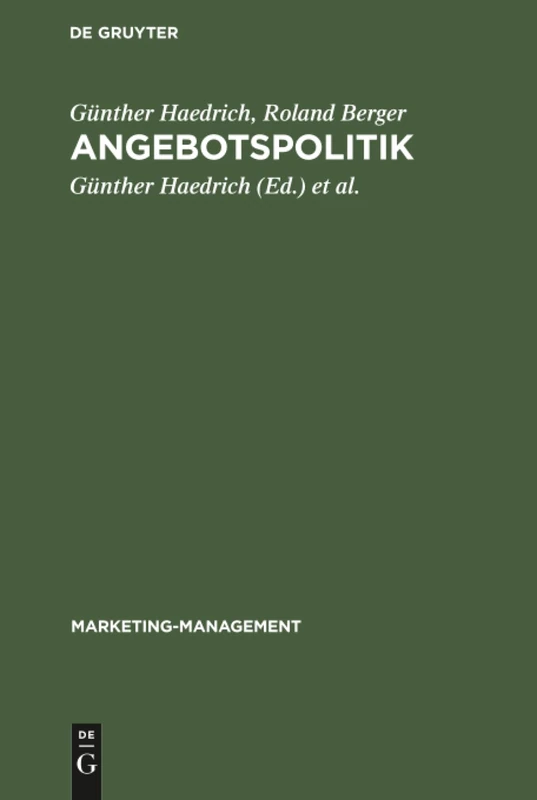 Angebotspolitik: 6 (Marketing-Management)
