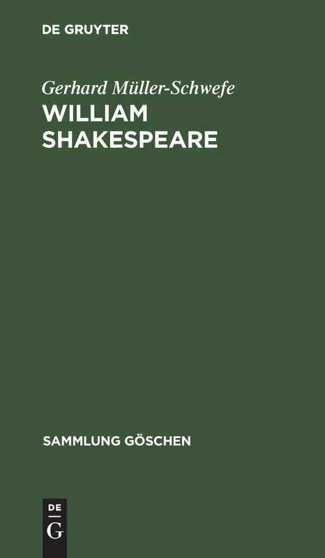 William Shakespeare: 2208 (Sammlung Göschen)