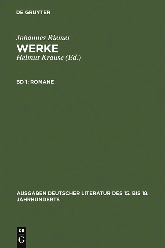 De Gruyter Romane: 83 (Ausgaben Deutscher Literatur) Book