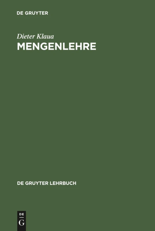 Mengenlehre (De Gruyter Lehrbuch)