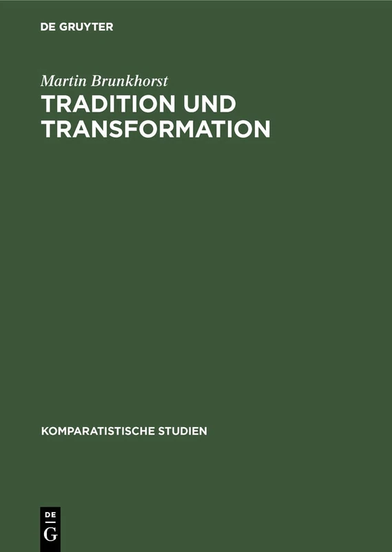 Tradition und Transformation: Klassizistische Tendenzen in Der Englischen Tragödie Von Dryden Bis Thomson: 10 (Komparatistische Studien) - Image 1