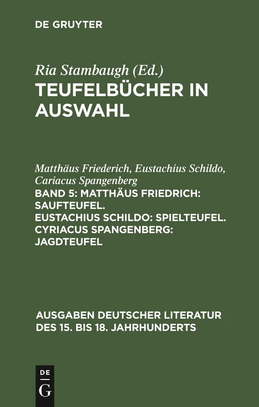 De Gruyter Teufelbucher Band 5 - German Literature History - Image 1