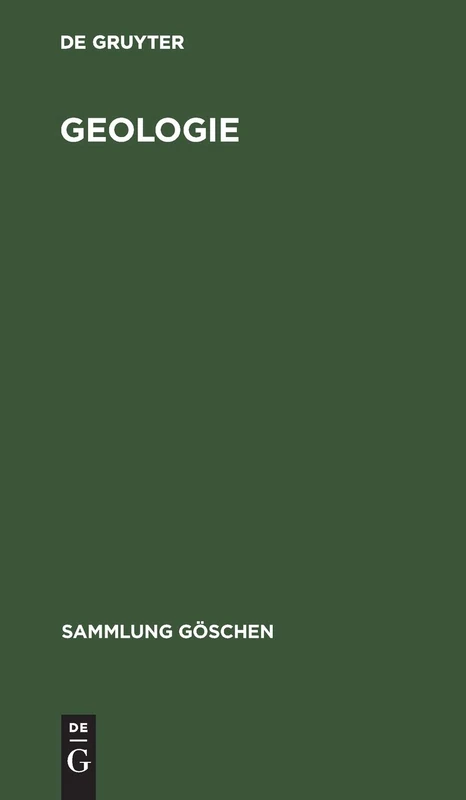 Geologie: 2621 (Sammlung Göschen)