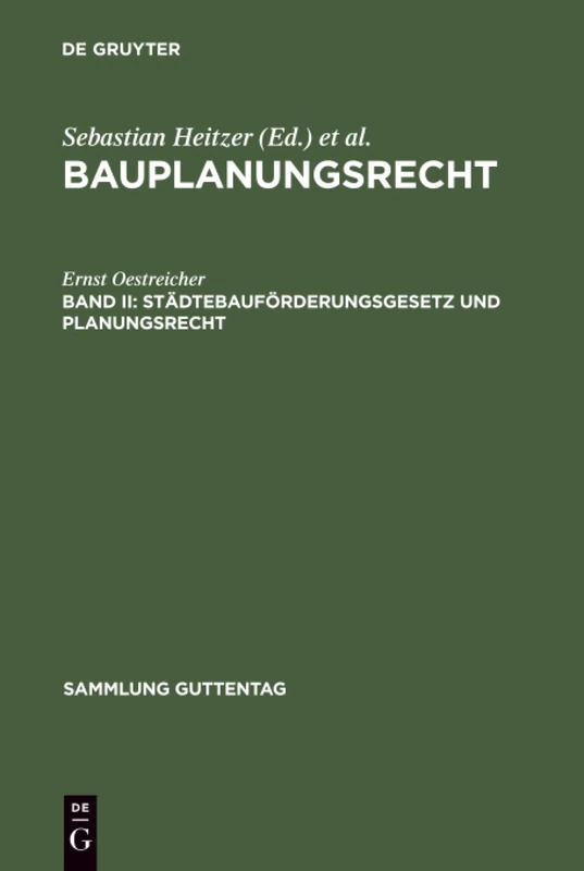 De Gruyter - Stadtebauforderungsgesetz und Planungsrecht