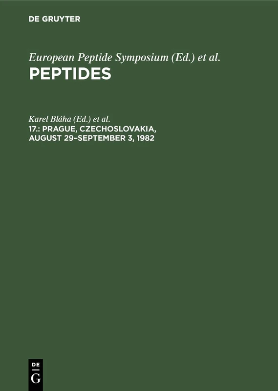 De Gruyter - 17th European Peptide Symposium Proceedings
